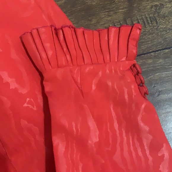 Beautiful Handmade custom made red blouse taffeta fabric blouse - Picture 4 of 10